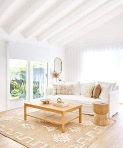 Miss Amara Calata Brown And Cream Bordered Tribal Jute Rug All Rugs