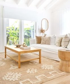 Miss Amara Calata Brown And Cream Bordered Tribal Jute Rug All Rugs