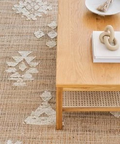 Miss Amara Calata Brown And Cream Bordered Tribal Jute Rug All Rugs