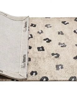Miss Amara Candice Beige Leopard Print Runner Rug