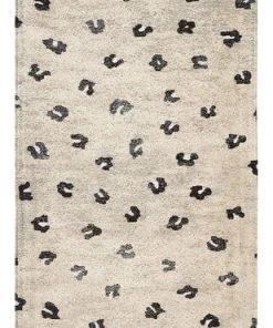 Miss Amara Candice Beige Leopard Print Runner Rug