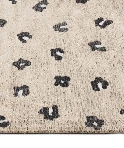 Miss Amara Candice Beige Leopard Print Runner Rug