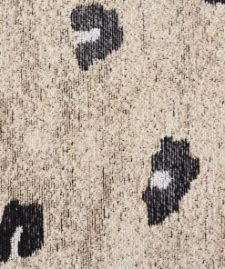 Miss Amara Candice Beige Leopard Print Runner Rug