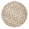 Miss Amara Candice Beige Round Leopard Animal Print Rug