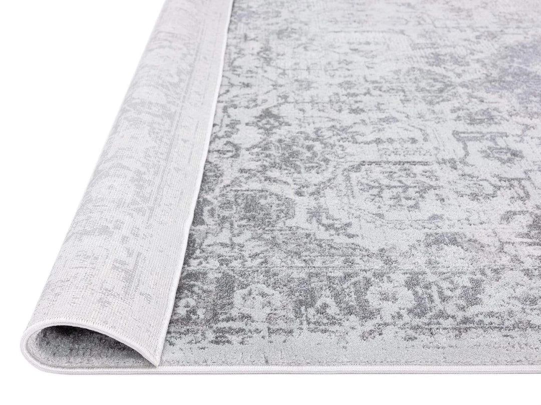 Miss Amara Cara Cream And Grey Transitional Medallion Rug