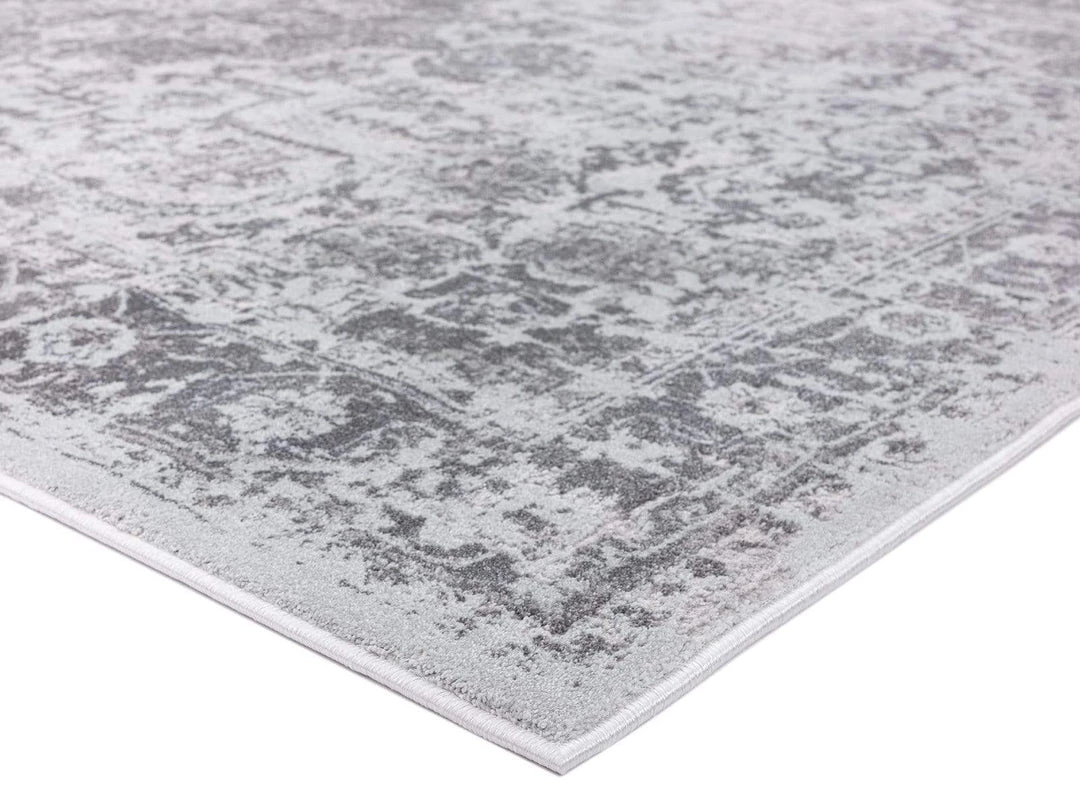 Miss Amara Cara Cream And Grey Transitional Medallion Rug