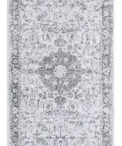 Miss Amara Cara Cream And Grey Transitional Medallion Runner Rug All Rugs