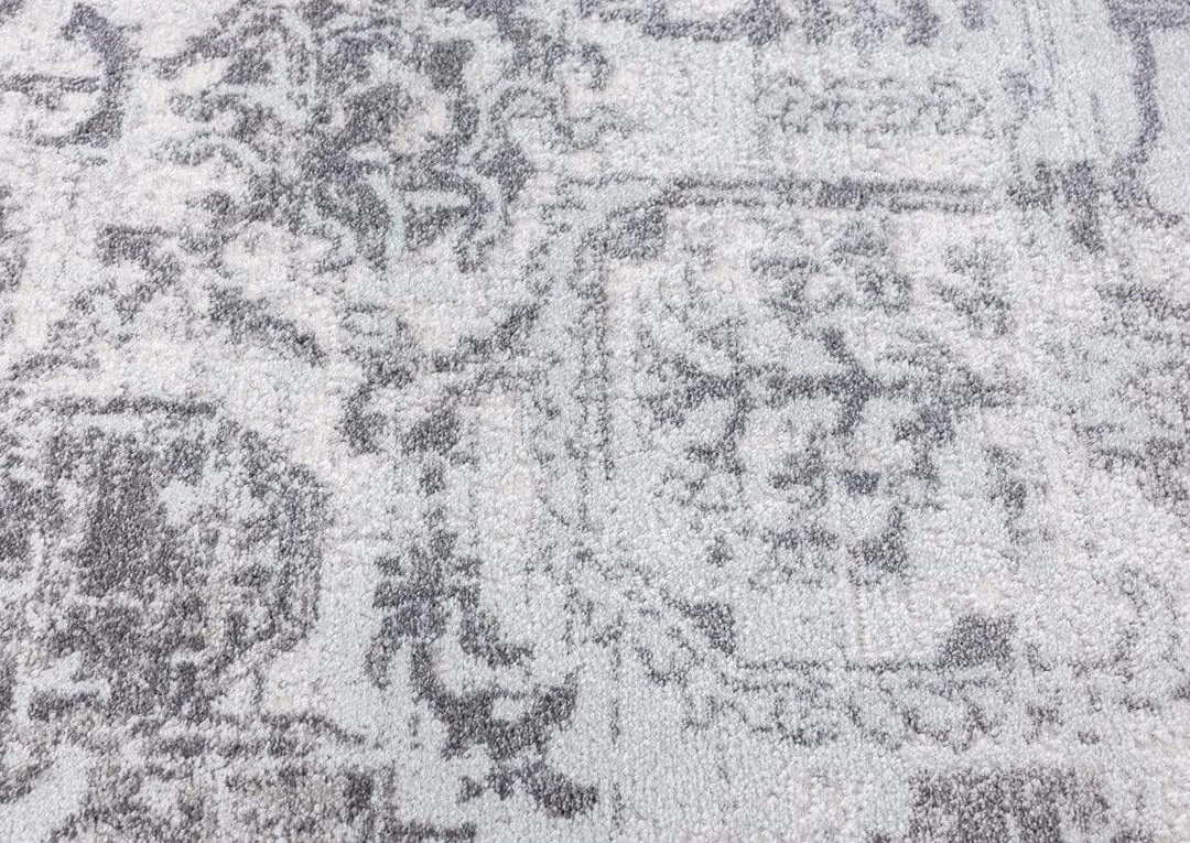 Miss Amara Cara Cream And Grey Transitional Medallion Rug