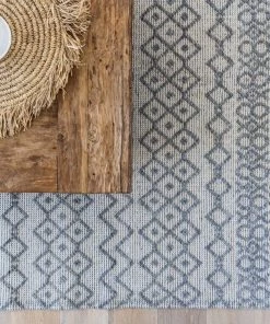 Miss Amara Carlita Grey And Ivory Diamond Pattern PET Rug