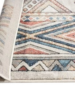 Miss Amara Cassie Orange And Blue Multi Colour Tribal Rug All Rugs