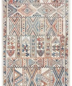 Miss Amara Cassie Orange And Blue Multi Colour Tribal Rug All Rugs