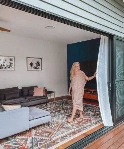 Miss Amara Cassie Orange And Blue Multi Colour Tribal Rug All Rugs