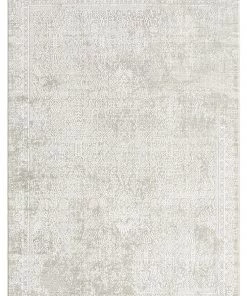 Miss Amara Cecilia Grey And Ivory Distressed Floral Rug