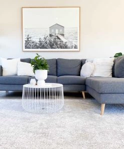 Miss Amara Cecilia Grey And Ivory Distressed Floral Rug