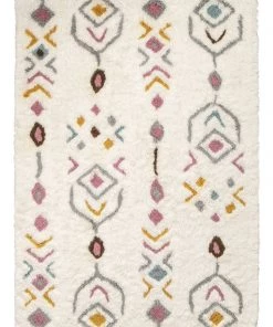 Miss Amara Chikita Pastel Multi-Colour Tribal Shag Rug All Rugs