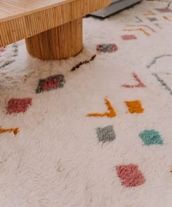 Miss Amara Chikita Pastel Multi-Colour Tribal Shag Rug All Rugs