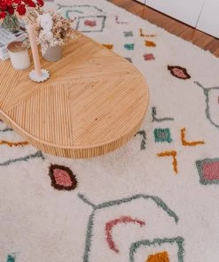 Miss Amara Chikita Pastel Multi-Colour Tribal Shag Rug All Rugs