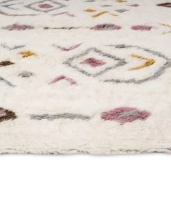 Miss Amara Chikita Pastel Multi-Colour Tribal Shag Rug All Rugs