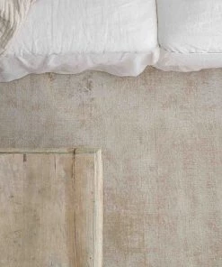 Miss Amara Claude Beige And Ivory Distressed Viscose Rug