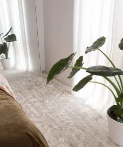 Miss Amara Clementine Grey And Ivory Distressed Floral Rug