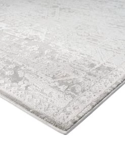 Miss Amara Clementine Grey And Ivory Distressed Floral Rug