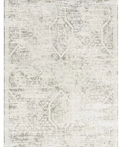 Miss Amara Clementine Grey And Ivory Distressed Floral Rug
