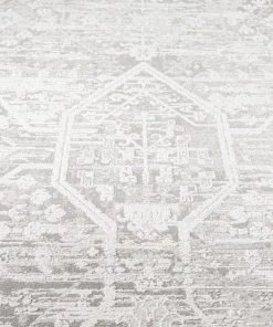 Miss Amara Clementine Grey And Ivory Distressed Floral Rug