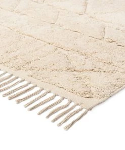 Miss Amara Coco Ivory Tribal Textured Washable Shag Rug