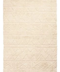 Miss Amara Coco Ivory Tribal Textured Washable Shag Rug