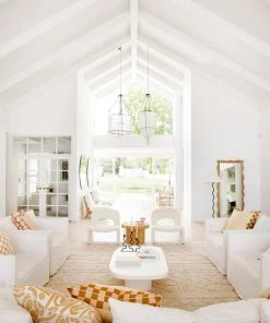 Miss Amara Coco Ivory Tribal Textured Washable Shag Rug