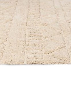 Miss Amara Coco Ivory Tribal Textured Washable Shag Rug