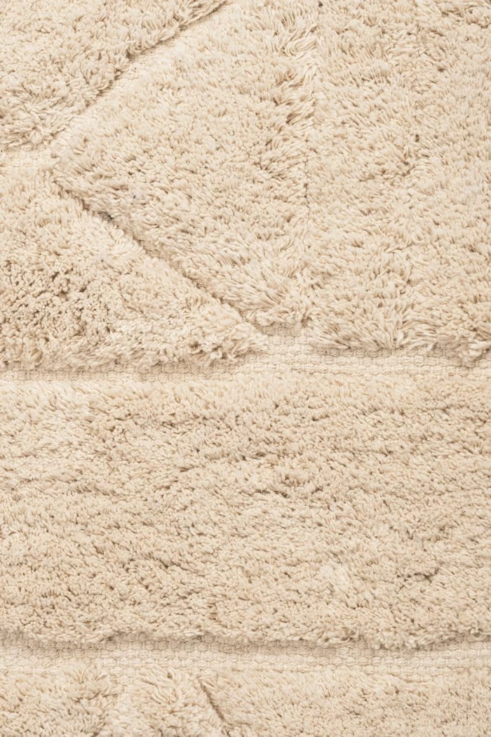 Miss Amara Coco Ivory Tribal Textured Washable Shag Rug