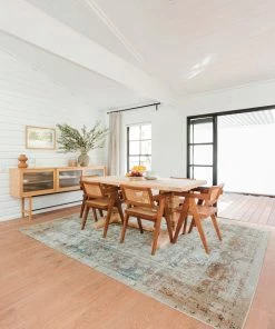 Miss Amara Constance Beige And Blue Distressed Floral Rug