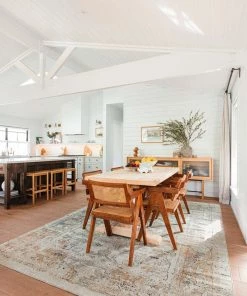 Miss Amara Constance Beige And Blue Distressed Floral Rug