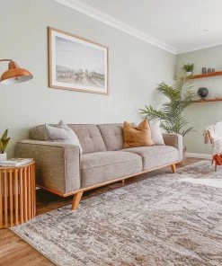 Miss Amara Constance Beige And Blue Distressed Floral Rug