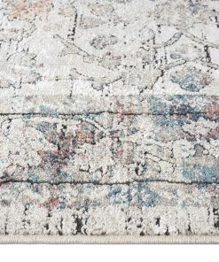 Miss Amara Constance Beige And Blue Distressed Floral Rug