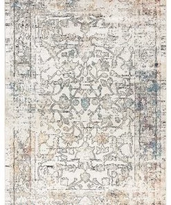 Miss Amara Constance Beige And Blue Distressed Floral Rug