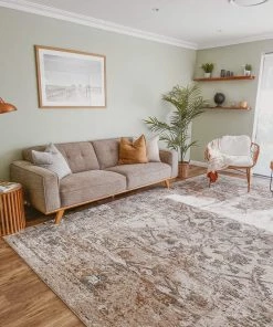 Miss Amara Constance Beige And Blue Distressed Floral Rug