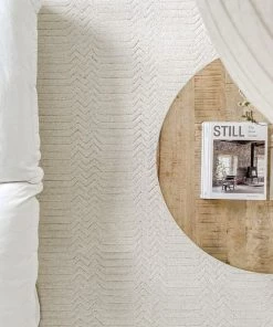 Miss Amara All Rugs Cualli Ivory Cream Textured Rug