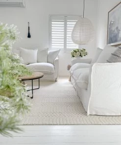 Miss Amara All Rugs Cualli Ivory Cream Textured Rug