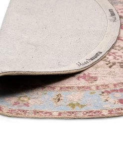 Miss Amara Dakota Blue And Pink Bordered Floral Round Rug All Rugs