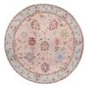 Miss Amara Dakota Blue And Pink Bordered Floral Round Rug All Rugs