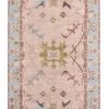 Miss Amara All Rugs Dakota Blue And Pink Bordered Floral Runner Rug