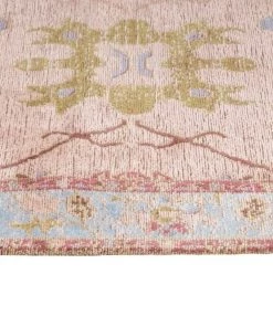 Miss Amara All Rugs Dakota Blue And Pink Bordered Floral Runner Rug