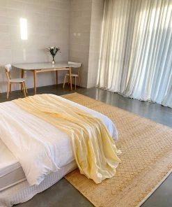 Miss Amara Daliah Scandi Diamond Pattern Gold Flatweave Rug