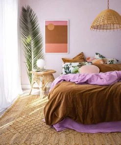 Miss Amara Daliah Scandi Diamond Pattern Gold Flatweave Rug