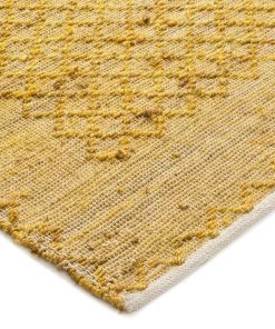 Miss Amara Daliah Scandi Diamond Pattern Gold Flatweave Rug