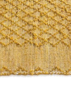 Miss Amara Daliah Scandi Diamond Pattern Gold Flatweave Rug