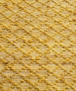 Miss Amara Daliah Scandi Diamond Pattern Gold Flatweave Rug