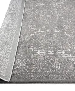 Miss Amara Dalma Charcoal Grey And Ivory Traditional Distressed Rug All Rugs